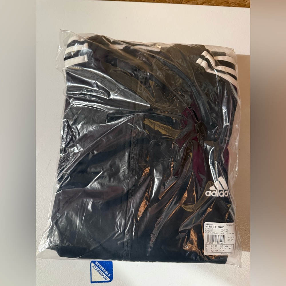 Adidas Men's Black and White Track Jacket - Picture 2 of 3